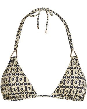 Away That Day Geometric Print Gili Bikini Top - Green