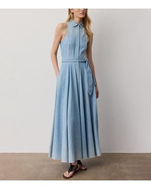 Ralph Lauren Denim Peyten Midi Dress - Blue