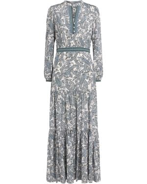 Veronica Beard Silk-Blend Paisley Sama Maxi Dress - Gray