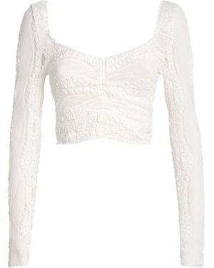 Charo Ruiz Knitted Briny Crop Top - White