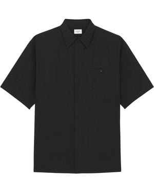 Saint Laurent Cotton Short-Sleeve Shirt - Black