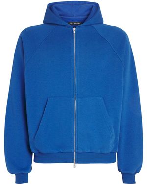 Cole Buxton Zip-Up Cropped Hoodie - Blue