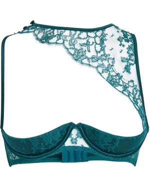 Coco De Mer Lace-Silk Quarter-Cup Nilima Bra - Blue
