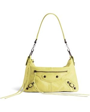 Balenciaga Mini Lambskin Le City Moto Shoulder Bag - Yellow