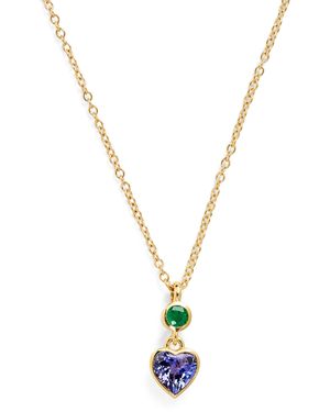 Emily P. Wheeler Emerald And Tanzanite Heart Necklace - Metallic