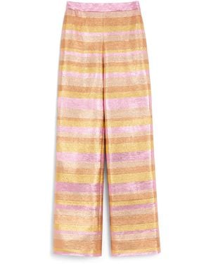 Valentino Metallic Stripe Pants - Pink