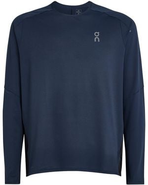 On Shoes Performance Lg-Sleeve Running T-Shirt - Blue
