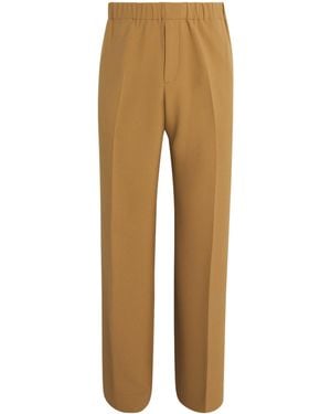 Sandro Jersey Wide-Leg Trousers - Natural