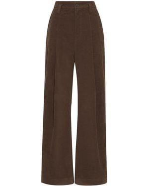 Brunello Cucinelli Cotton Moleskin Barrel Trousers - Brown