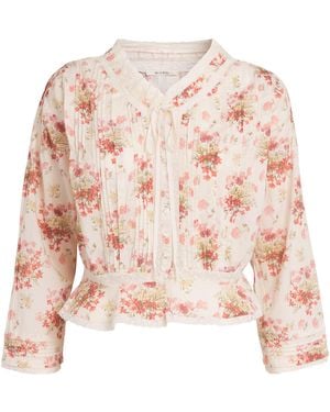 Doen Organic Cotton Floral Print Hillock Blouse - Pink