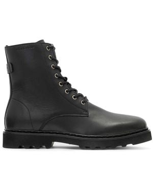 AllSaints Leather Skiff Military Boots - Black