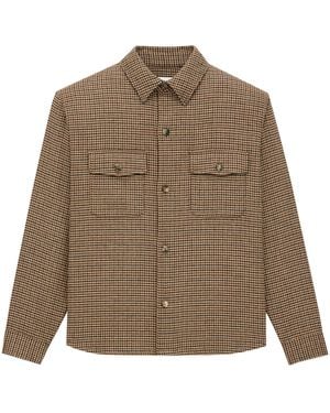Saint Laurent Houndstooth Overshirt - Brown
