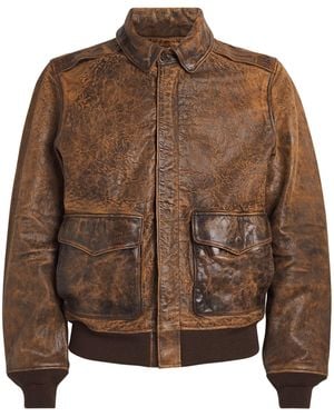 Polo Ralph Lauren Sheep Leather Flight Jacket - Brown