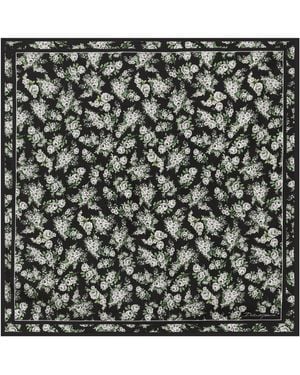 Dolce & Gabbana Silk Floral Square Scarf - Black
