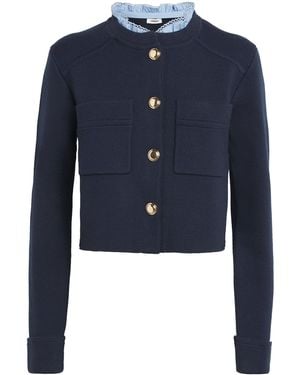 Sandro Ruffle-Collar Cardigan - Blue