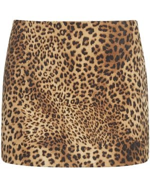 Source Unknown Leopard Print Anouk Mini Skirt - White