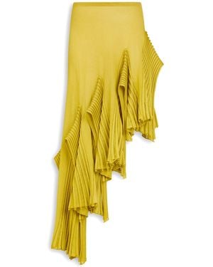Alaïa Asymmetric Pleated Skirt - Yellow