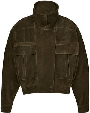Saint Laurent Calfskin Cropped Jacket - Green