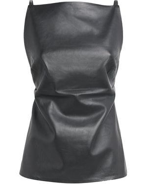 St. Agni Lambskin Square-Neck Camisole - Gray