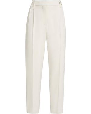 Brunello Cucinelli Comfort Viscose Couture Twill Slouchy Trousers - White