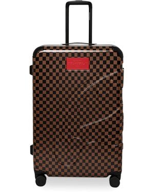 Sprayground Embossed Check Cabin Suitcase - Brown