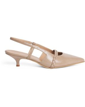 JOSEPH Patent Leather Anisa Slingback Pumps 30 - Natural