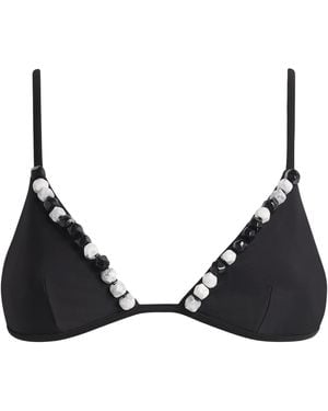SIR. Beaded Baci Bikini Top - Black