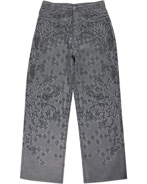 Amiri Distressed Bandana Straight Jeans - Grey