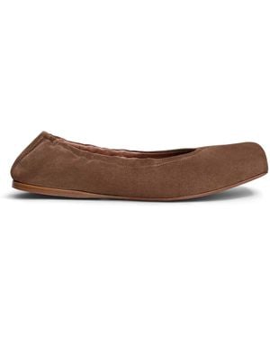 Alaïa Suede Pointe Ballet Court Shoes - Brown