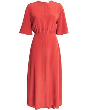 JOSEPH Crepe De Soie Silk Silsila Midi Dress - Red