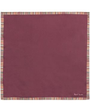 Paul Smith Silk Signature Stripe Pocket Square - Purple
