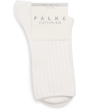 FALKE Stretch-Cotton Ribbed Socks - White