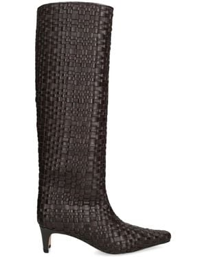 STAUD Leather Wally Knee-High Boots 90 - Brown