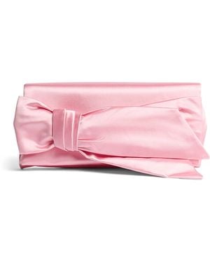 Carolina Herrera Satin Bow Karlita Clutch Bag - Pink