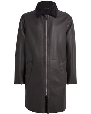 Pal Zileri Lamb Shearling Long Coat - Grey