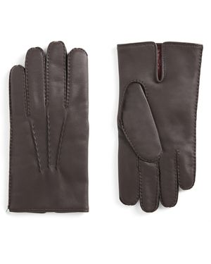 Dents Leather Cashmere-Lined Levens Gloves - Brown