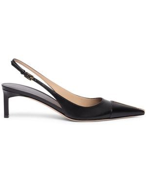 Tom Ford Goat Leather T Slingback Pumps - Black