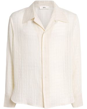 Séfr Cotton Slubbed Ignacio Shirt - White