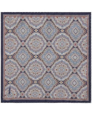 Eton Reversible Jacquard Pocket Square - Metallic