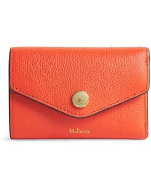 Mulberry Leather Folded Multi-Card Wallet - Red