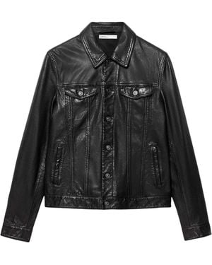 AllSaints Sheepskin Chaiyo Trucker Jacket - Black