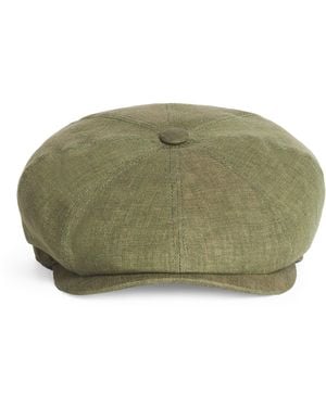 Stetson Linen Newsboy Flat Cap - Green