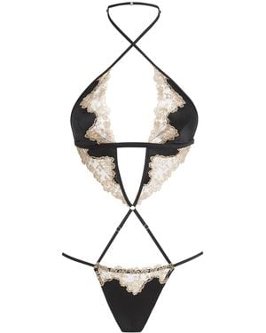 Coco De Mer Lace-Trim Reina Playsuit - White