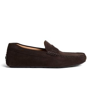 BOSS Suede Noel Driving Shoes - Brown