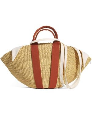 Muuñ Medium Straw Sophie Tote Bag - Brown