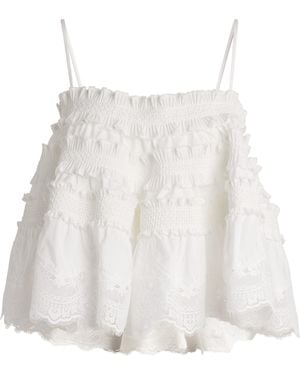 Zimmermann Cotton Alchemy Shirred Bandeau Top - White
