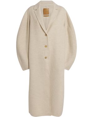 LE17SEPTEMBRE Wool-Blend Balloon Trench Coat - Natural