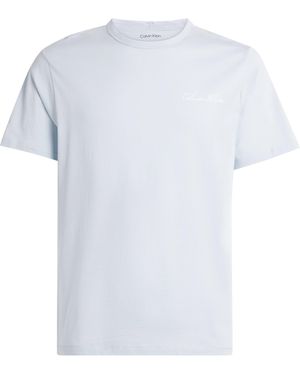 Calvin Klein Cotton Poplin Logo Pyjama Top - White