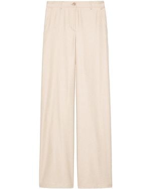 MAX&Co. Virgin Wool-Blend Wide-Leg Pants - Natural