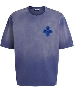 Commas Dégradé Embroidered T-Shirt - Blue